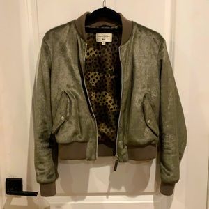 Faux Fur Army Green Bomber